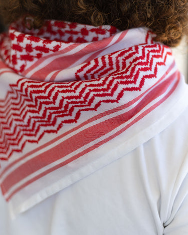 KUVRD Camper Keffiyeh Bandana, close-up of keffiyeh weave
