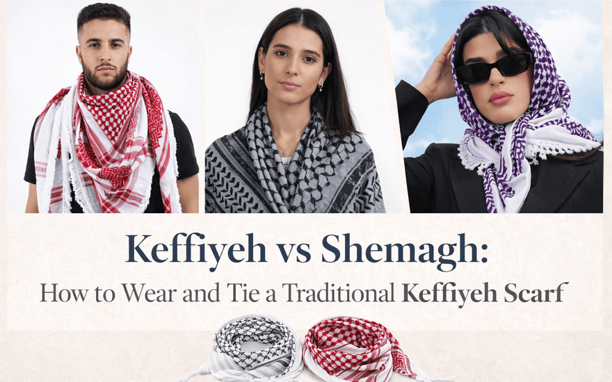Keffiyeh vs Shemagh: How to Wear and Tie a Traditional Keffiyeh Scarf - KUVRD