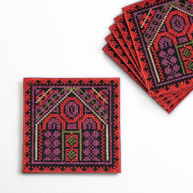 Set of 6 Tatreez Coasters - KUVRD