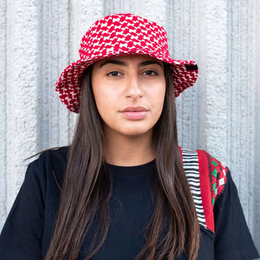 Red Keffiyeh Bucket Hat - KUVRD