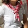 KUVRD red Camper Keffiyeh Bandana in authentic Palestinian keffiyeh weave