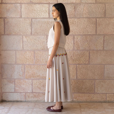 KUVRD Floral Blossom Tatreez Skirt, styled look