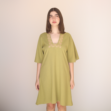 Nury -  Pistachio Embroidered Dress