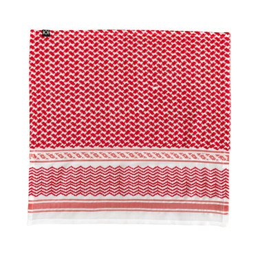 KUVRD red Tatreez Keffiyeh Bandana with hand-stitched embroidery