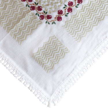 Handmade Olive Zaytoun Tatreez Keffiyeh