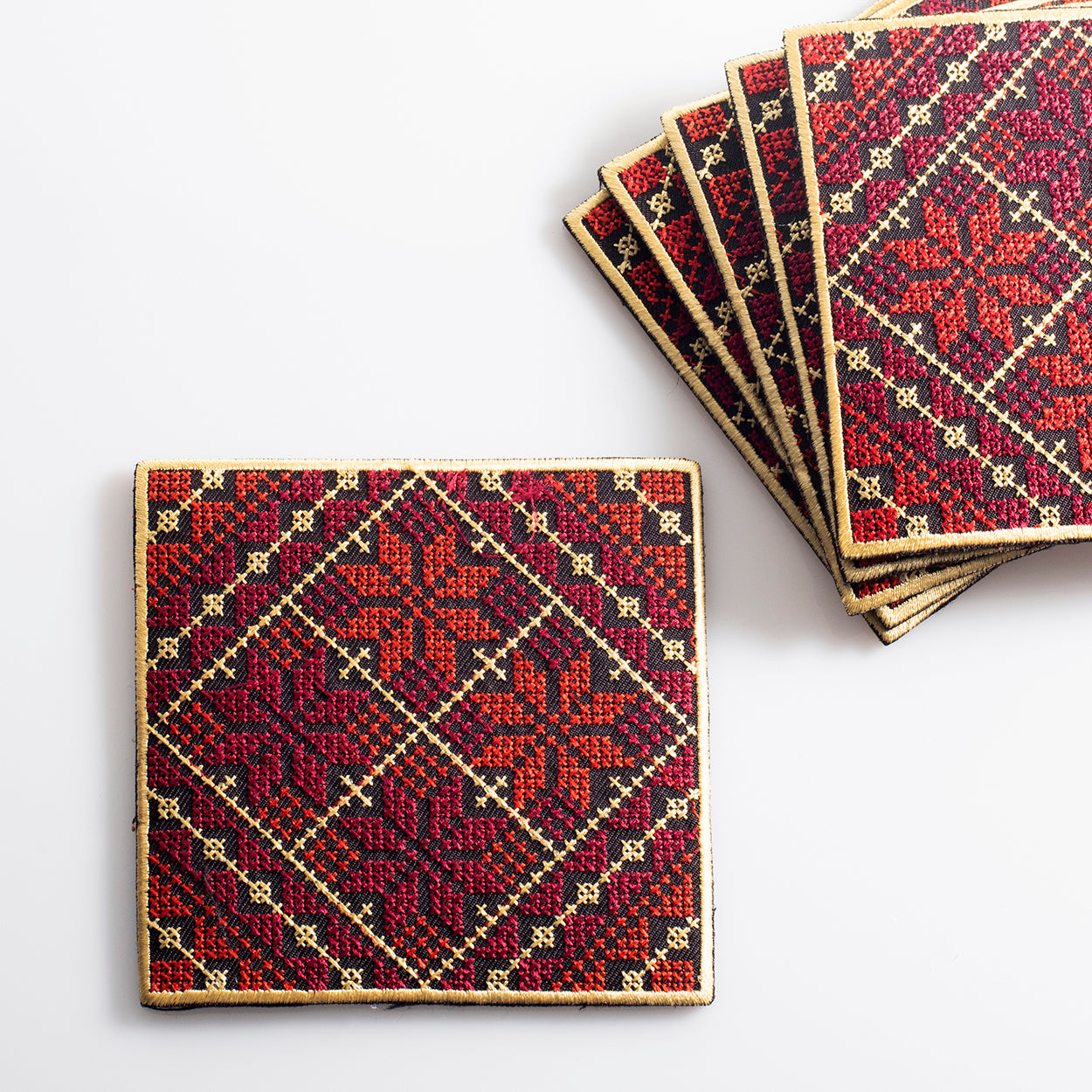 Set of 6 Tatreez Coasters – KUVRD